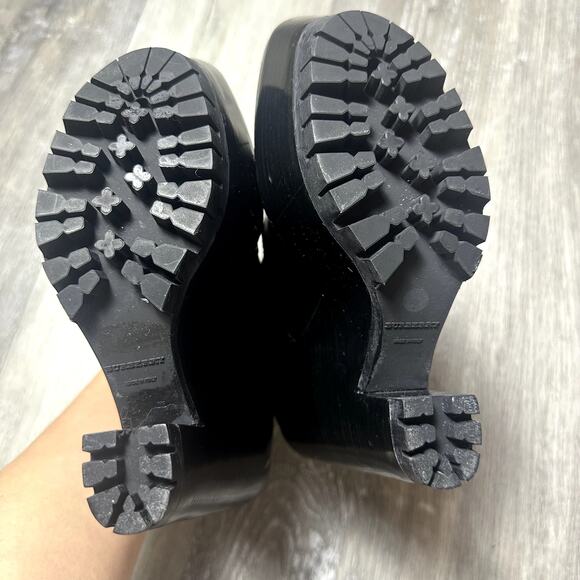 Burberry Black Prorsum Leather Monk Double Buckle Platform Wedge - Picture 7 of 12